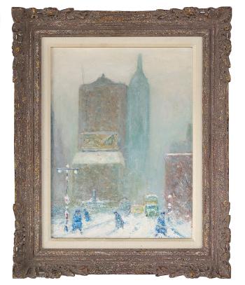 New York Winter On Fifth Avenue And 23rd Street At Madison Square Park by 
																	Johann Berthelsen